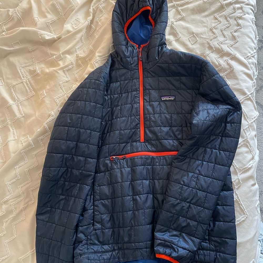 Patagonia Blue and Orange Puffer Jacket